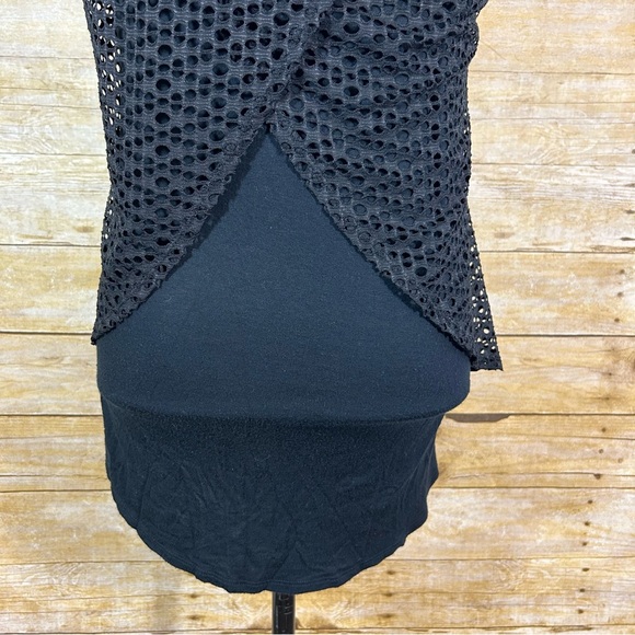 Style & Co Womens Black Cut Out Overlay Layered Tank Top Lined Sleeveless Size S - Picture 5 of 9